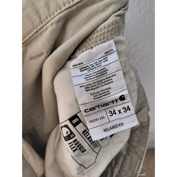 Carhartt Cargo Relaxed  Fit Rugged Flex Pants/ 34 x 32 - Picture 7 of 7